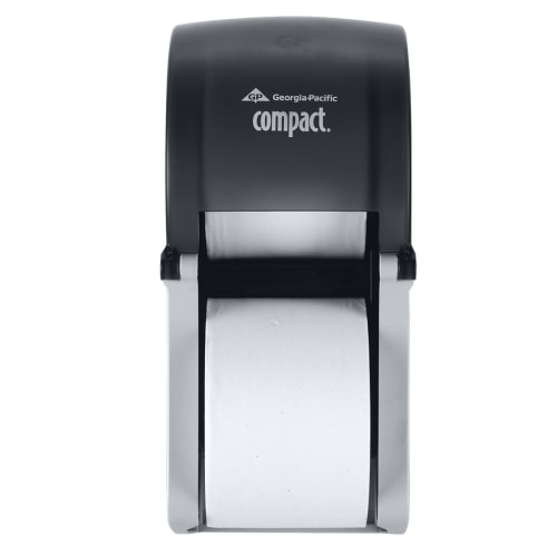 Compact 2-Roll Vertical Coreless High-Capacity Toilet Paper Dispenser, Black